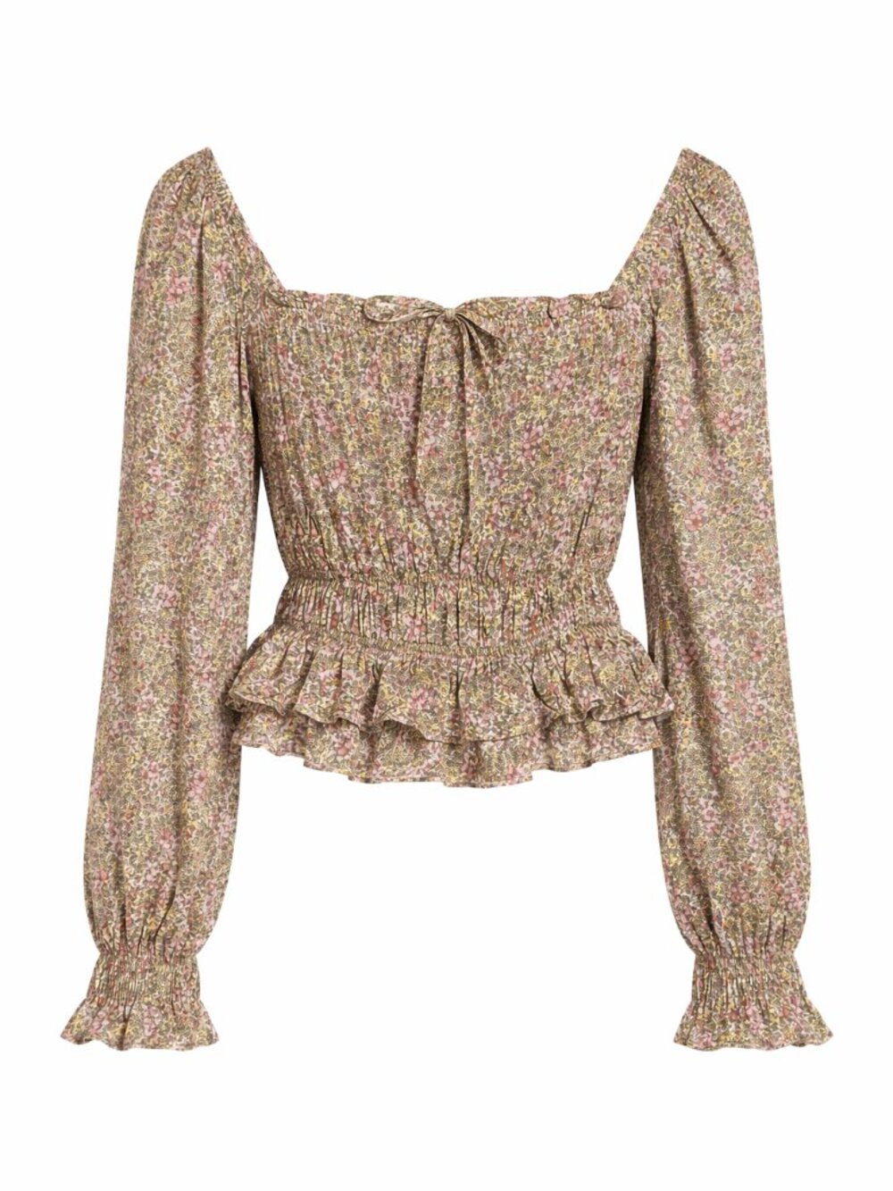 🌸 H&M Floral Smocked Blouse – XL (EUR XL / US XL) | Boho Romantic Top
